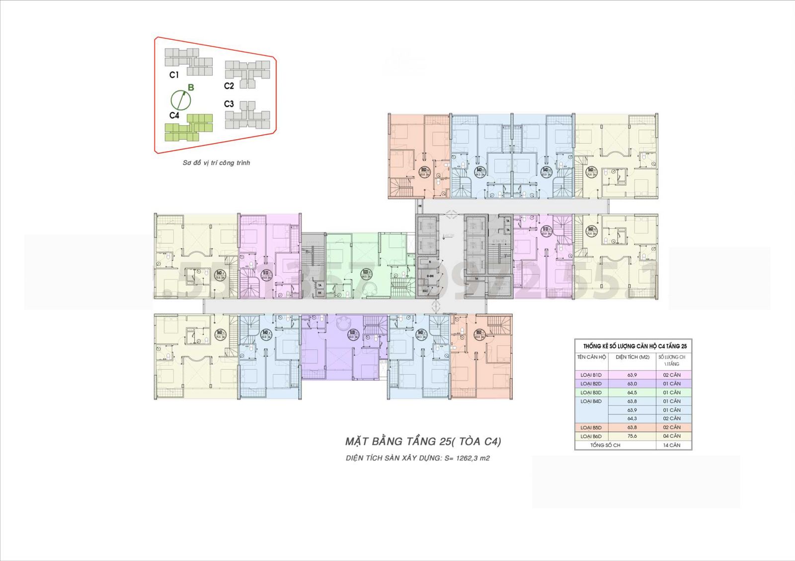 MẶT BẰNG TẦNG 25 TÒA C4 (TẦNG DUPLEX)